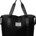 Duffle Bag for Travel, Weekender Overnight Carry on Tote Bags for Women, Sport Gym Bag for Men - Black