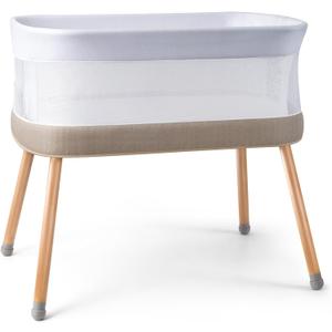 Rocking Bassinet for Baby 3 Speeds Electric Bedside Sleeper with White Noise, Automatic Bedside Crib for Newborn, Brownish-Yellow