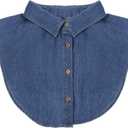 Denim Dickie Fake Denim Collar Faux Collars Dicky Collars for Womens Blouses Lady Girls Shirt Collar Detachable, One Size