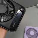 WHATOOK Small Desk Portable Fan Rechargeable: 2 Pack 2000mah 10 Hours Battery Office Quiet Mini Desktop Fan Portable Rechargeable Travel Essentials(Black and Purple)