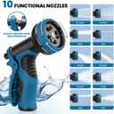Garden Hose 100FT, Water Hose with 10 Function Nozzle, Garden Hose Metal with Leak-proof Connectors, Kink-Free & Ultra Flexible, Rust/Pet/Puncture Proof for Lawn, Yard, RV, Car Wash, 550PSI