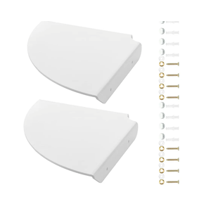 Cosmos 4Pcs Acrylic Wall Mount Floating Corner Shelves Quarter Round Shower Shelf Hanging Corner Shelves Wall Storage Display Organizer for Bathroom Kitchen Bedroom Living Room (Solid White)