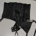 Underbust Corset Top for Women, Pirate Corset Halloween Costumes,Lace Up Waist Corset Waist Trainer for Cross Dresser (Small, Black9)