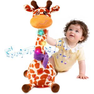 Dancing Giraffe Toy Stuffed Animal Baby Toys Singing Song Toddlers Toy Repeats What You Say Glowing Musical Toy for Baby Birthday Gift Groovy Giraffe Toy (Giraffe Toy)