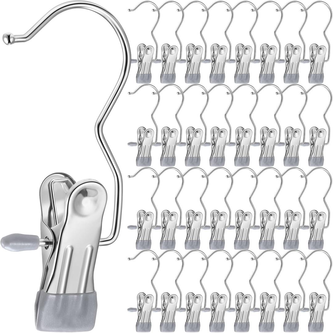 Yinder Boot Hangers Clips Laundry Hooks Hanging Stainless Steel Clothes Pins Portable Hangers for Closet Travel Socks Pants Handbags Hats Towels(Grey,250 Pcs)
