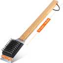 SIMPLETASTE Grill Brush and Scraper for BBQ, Durable & Effective, Replaceable Stainless Steel Head, Wooden Handle Wire Grill Brush for Outdoor Grill, Barbecue Accessories