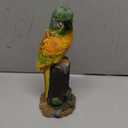 BLLTLLW Macaw Parrot Garden Statue, 10.6" Hand-Painted Tropical Bird Figurine, Decorative Art Deco Accent for Patio and Home, Lifelike Design (Yellow)