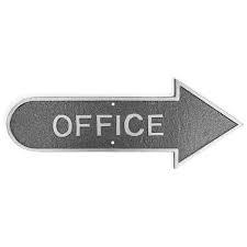 Montague Metal Products 6" x 15.5" Left Arrow Parking Statement Plaque Sign - Hammered Silver (Office)