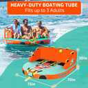 Swonder 3 Person Towable Tubes for Boating, Water Tubes for Boats to Pull, Heavy-Duty Front & Back Tow Points Inflatable Boat Tube with Stronger 840D Nylon Cover, Large