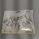 Beige Happy Birthday Balloons Banner 16 Inch Mylar Foil Letters