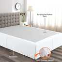 Magic Bed Skirt Queen Size 18 Inch Drop 100% Cotton Blend No Mattress Lifter Wrap Around Bed Skirt with Pleated Split Corners - Color White