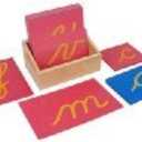 Montessori Lower Case Cursive Sandpaper Letters w/Box