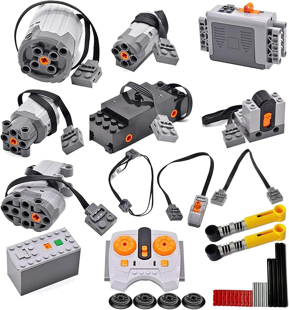 32PCS Power Function Motor Set Compatible with Technic-Parts L Brand AA/AAA-Battery-Box Remote-Control Adjustable Speed Motor Parts