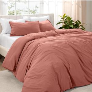 Bare Home Microfiber Duvet Cover Set - Ultra Soft Washed Microfiber - King/California King - Linen-Like Look - Easy Care - Breathable Fabric - Our Softest Duvet Cover Set (King/Cal King, Dusty Rose) (12 - Dusty Rose (No Comforter))