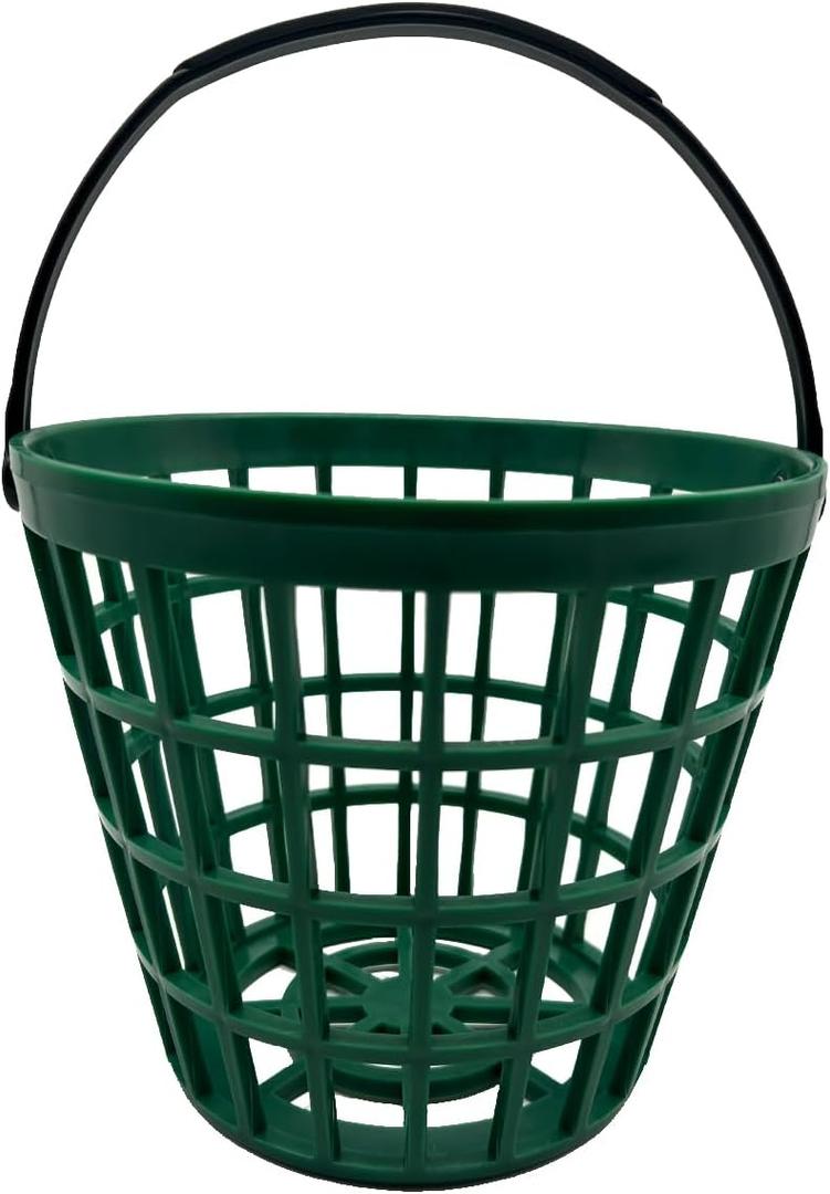 Golf Balls Basket Ball Bucket Golf Balls Container Case with Handle,Balls Holder, Can Holds 25 Balls,Green Color
