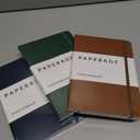 PAPERAGE Lined Journal Notebook, 3 Pack, (Cognac, Dark Green, Navy), 160 Pages, Medium 5.6 in x 8 in - 100 GSM Thick Paper Hardcover Journaling Notebook for Work, School & Note Taking