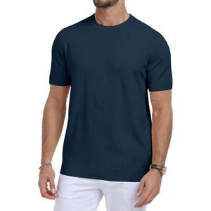 Aiyino Men's Knit T-Shirt Short Sleeve Tee Crewneck Sweater Shirt Casual Pullover Tops M