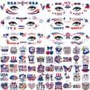 5 x 110+ PCS 4th of July Face Temporary Tattoos, 22 Sheets USA 250th Anniversary Merchandise Temporary Tattoos, Fourth of July Decorations Accessories For Memorial Day Independence Day Labor Day Supplies