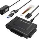 USB 3.0 to SATA IDE Adapter Hard Drive Reader for 2.5"/3.5" IDE SATA HDD/SSD, Dual Interface Hard Disk Converter 5Gbps External Hard Drive Adapter Plug and Play with 12V/2A Power Supply
