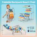Suteck Zero Gravity Backpack Beach Chair with Canopy for Adults | 170° Lockable Adjustment, Adjustable Canopy, Footrest, Shoulder Straps, Foldable&Portable, 600D Oxford, Side pockets
