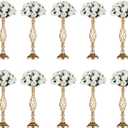 Versatile Metal Flower Arrangement, Candle Holder Stand Set for Wedding Party Dinner Centerpiece Event Restaurant Hotel Decoration (Gold, 10 x M)