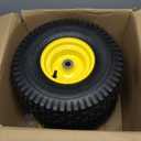 AR-PRO (2 Pack) 15 x 6.00-6" Tubeless Tire and Wheel Assembly, Replacement Riding Lawn Mower Front Tires, Compatible with John Deere Riding Mowers and Lawn Tractor, 3" Centered Hub and 3/4" Bushings