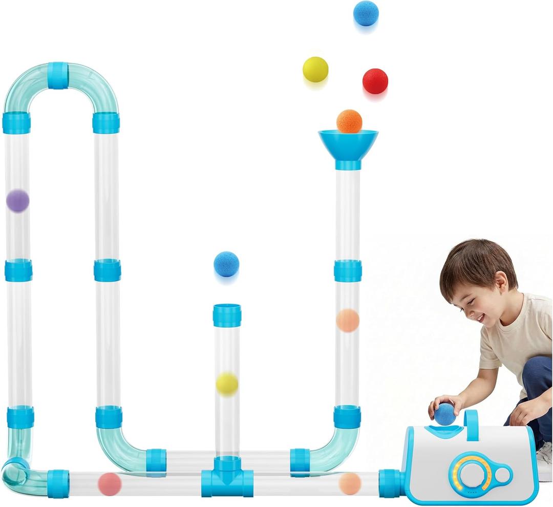 Upgraded STEM Toys for Kids Ages 3+, DIY Airflow Building Toys with 20 Foam Balls, Up to 7 Hours Playtime, Learning Toys Gifts for Kids Boys Girls