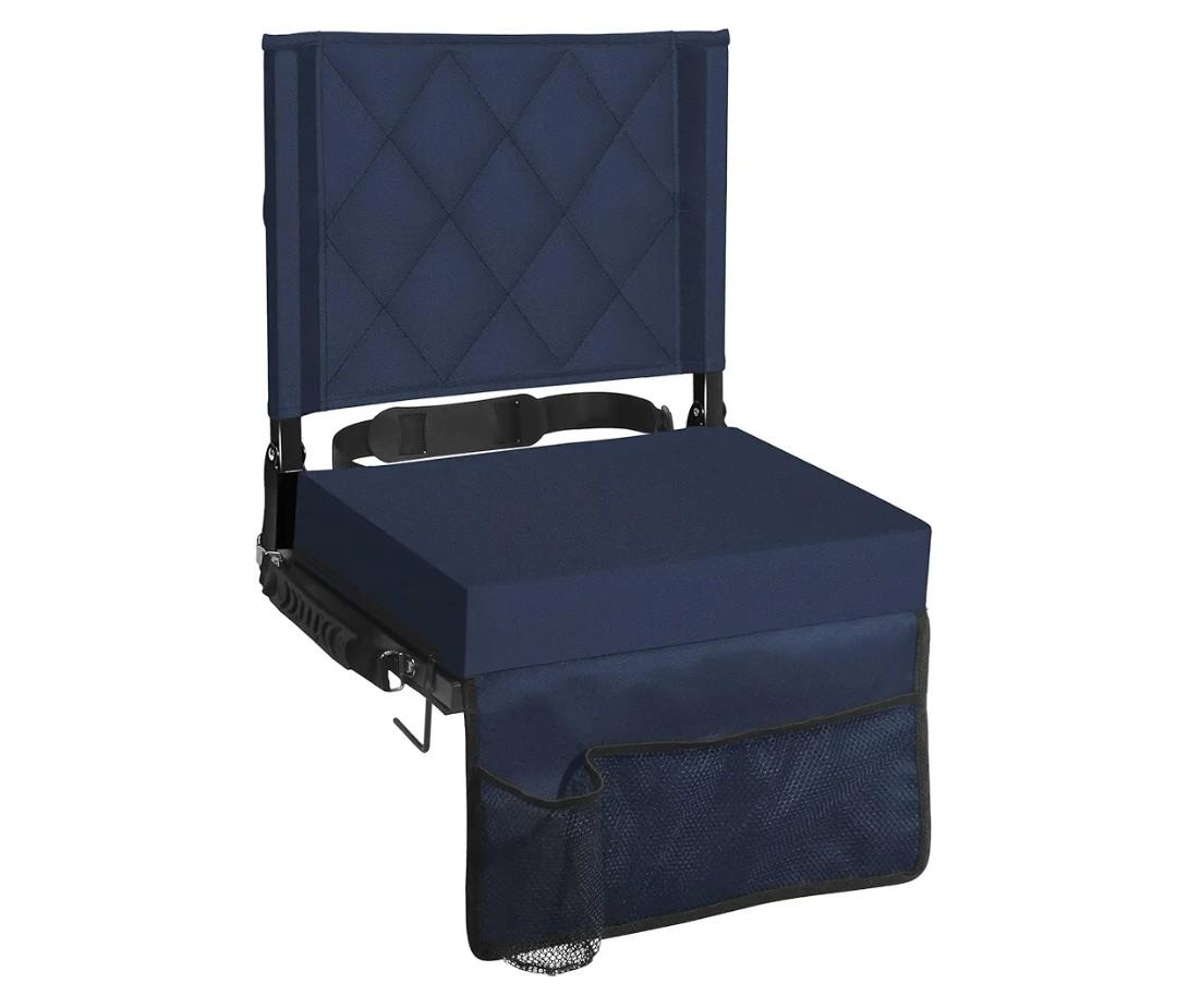 Sheenive Stadium Seats for Bleachers with Back Support, Bleacher Seats with Backs and Cushion Wide, Padded Portable Folding Comfort Stadium Chair with Shoulder Strap, Perfect for Sports Events