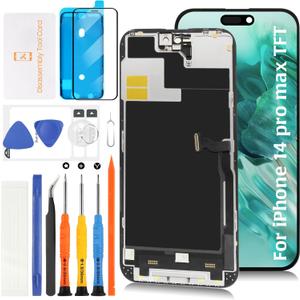 TFT for iPhone 14 Pro Max LCD [120Hz Promotion+Proximity Sensor Cable] Screen Replacement Display Touch Digitizer Assembly A2894 A2651 A2893 A2895 with Repair Tools