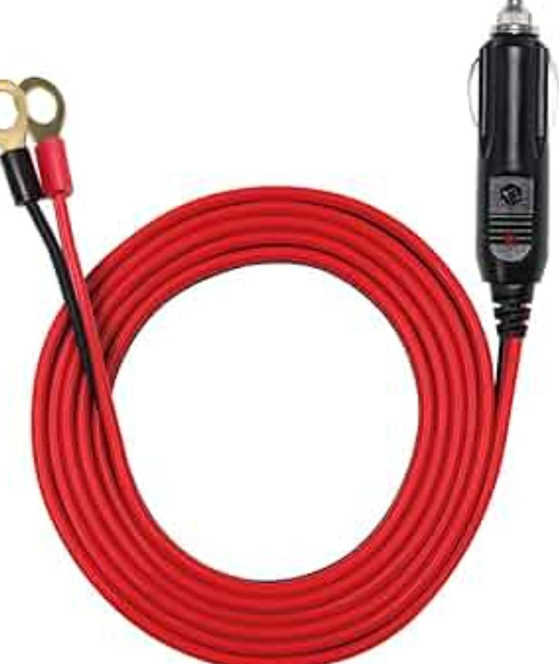 GELRHONR Car Cigarette Lighter Male Plug to O Ring Terminal with ON Off Switch Adapter Cable,12V-24V 16AWG Auto Cigarette Lighter Extension Cable Cord with 15A Fuse (2M/6.5Ft)
