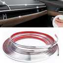 16Ft Chrome Car Trim Strip, Self-Adhesive Automotive Exterior and Interior Side Body Moulding, 1/4 inch (6mm) Scratch-Proof Silver DIY Accessories for Decorate Bumper Door Window (Sliver)