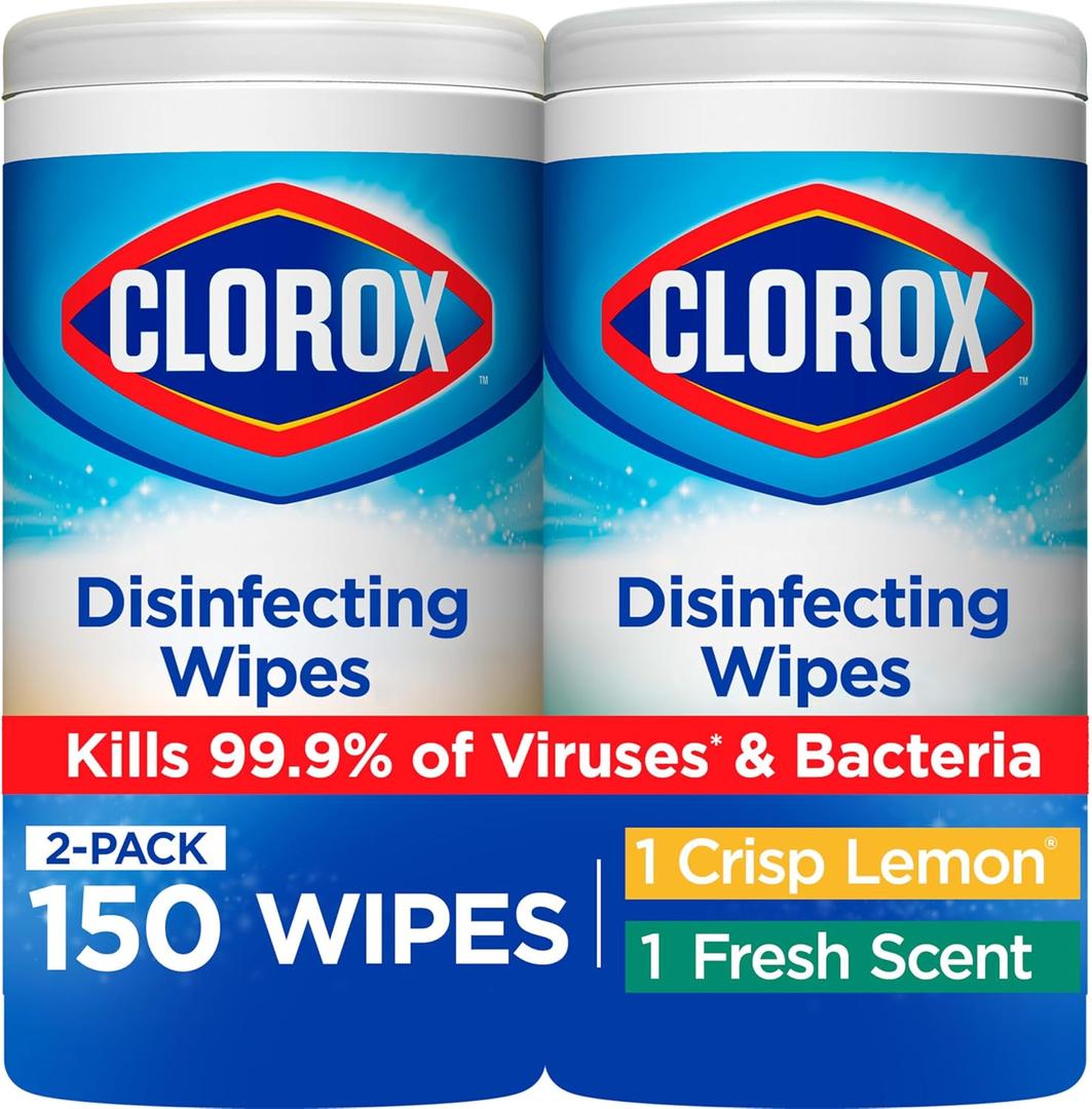 Clorox Disinfecting Wipes Value Pack, Bleach Free Cleaning Wipes, 75 Count Each, Pack of 2, Packaging May Vary Clorox Disinfecting Wipes Value Pack, Bleach Free Cleaning Wipes, 75 Count Each, Pack of 2, Packaging May Vary