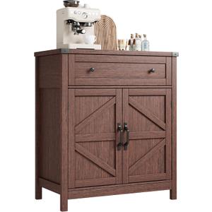 ChooChoo 30" W Coffee Bar Cabinet, Kitchen Storage Cabinet with Drawer, 1 Drawer + 2 Doors