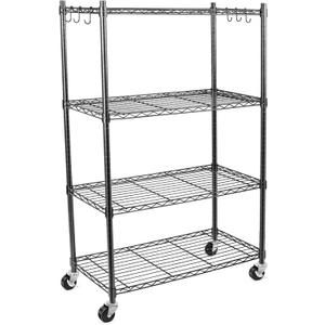WDT Shelving Storage Units on Wheels Casters, Adjustable Heavy Duty Metal Shelf Wire Storage Rack for Home Office Garage Kitchen Bathroom Organization,36" Wx14 Dx57 H