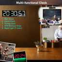 26'' Huge Digital Wall Clock, Home Gym Interval Workout Timer Clock, with Seconds Countdown/up, Stopwatch, 8-Alarms, 7-Color Night Light for Tabata/HIIT/MIIT/EMOM/FGB/Boxing (White), Extral Large