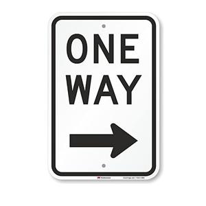 Faittoo One Way Sign with Left Arrow, 18x12 Inches Engineer Grade Reflective Rust Free Aluminum, Weather/Fade Resistant, UV Protected, Easy to Mount, Indoor/Outdoor Use