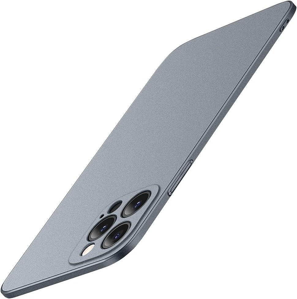 Casechics Compatible with iPhone Case,Luxury Matte Hard PC Slim Fit Ultra Thin Lightweight Camera Lens Protection Soft Shockproof Cover Phone Case (Grey, iPhone 14 Pro Max)
