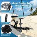 3 Step Boat Trailer Steps with Handrail, 500 lbs Capacity, EVA Anti-Slip