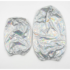 Putros Cylinder Pedestal Covers Iridescent 2Pcs Spandex Cylinder Plinth Stand Cover for Party Wedding Props Event Decor, 36"x15, 26"x14