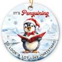 Penguin Christmas Ornament 2025 - Cute Penguin Gifts for Women Men, Animal Ornament for Friends Boys Girls, Ceramic Christmas Ornaments for Tree Decor - Holiday Keepsake & Xmas Gift Exchange Idea