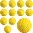 Dimpled Softballs 11 Inch Pitching Machine Softballs for Hitting and Fielding Practice 12PACK one Dozen (yellow)