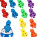 12 Pcs Manual Easy Can Opener, Colorful Soda Cap Leakproof Protector Beverage Shields, Premium Plastic Can Openers for Parties/BBQs Beach