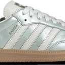adidas Women's Samba OG W Shoes (7.5, Linen Green Metallic/Off White/Cyber Metallic)