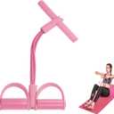 21 Fitness Resistance Bands-4 Tube Pedal Ankle Puller,2025 Upgrade Stretch Bands for Exercise,AB Training Auxiliary Device,Pedal Resistance Band with Handle for Women Men (Pink)