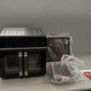 24Qt Large Air Fryer Toaster Oven Combo - French Double Door Airfryer, 15 Cooking Functions Touch Dual Zone Independent Control Electric Oven, Stainless Steel Air Fryers Oven 13 Accessories & Cookbook