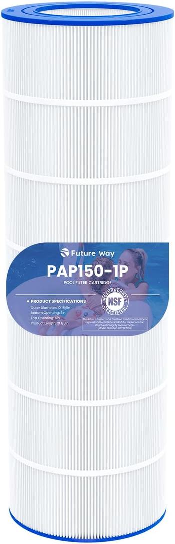 Future Way CC150 Pool Filter Cartridge Replacement for Pentair Clean & Clear 150, Replace Pleatco PAP150, Pentair R173216, Unicel C-9415, 150 sq.ft