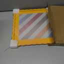 12x12 Picture Frame with Mat for 10x10, Wavy Edge Wooden Real Glass Photo Frame for Wall Hanging, Yellow, 1 Pack