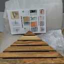 ENKEZI Acacia 2,3 Tiers Corner Shower Shelf, Triangular Corner Shelf Wooden Bathroom Shelf for Tiled Wall, Shower Corner Shelf, No Drilling Requied (2)