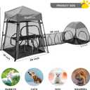 Catio Outdoor Cat Enclosure, 3-in-1 Extra Large Portable Cat Playpen with Tower Tent & Tunnel, Foldable Waterproof Mesh Catio for Indoor Outdoor Cats & Small Pets