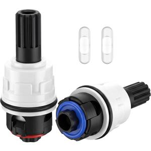 Dreyoo 2 Pack Hot & Cold Bathroom 2-Handle Faucet Ceramic Valve Cartridge Replacement, Compatible with Pfister 9100310/9100320,with Waterproof Silicone Grease